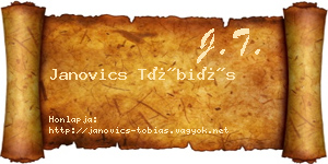 Janovics Tóbiás névjegykártya